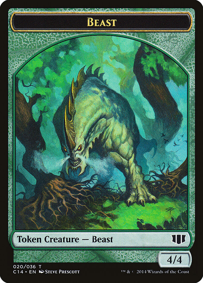 Elf Druid // Beast (020/036) Double-sided Token [Commander 2014 Tokens] | Nerdhalla Games