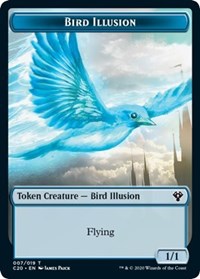 Bird Illusion // Beast (011) Double-sided Token [Commander 2020 Tokens] | Nerdhalla Games