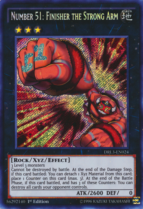 Number 51: Finisher the Strong Arm [DRL3-EN024] Secret Rare | Nerdhalla Games