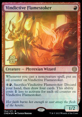 Vindictive Flamestoker [Phyrexia: All Will Be One Prerelease Promos] | Nerdhalla Games