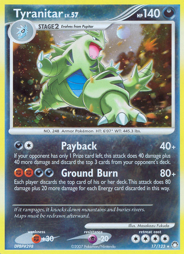 Tyranitar (17/123) [Diamond & Pearl: Mysterious Treasures] | Nerdhalla Games