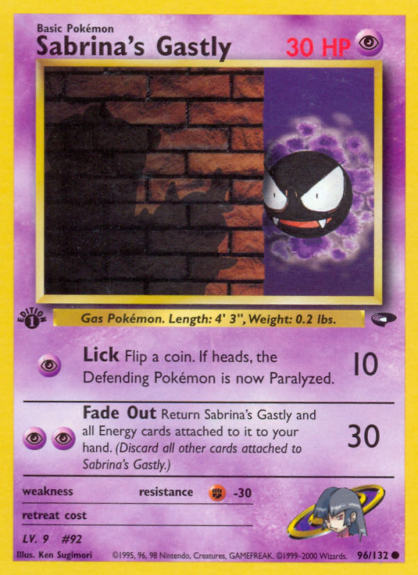 Sabrina's Gastly (96/132) [Gym Challenge 1st Edition] | Nerdhalla Games