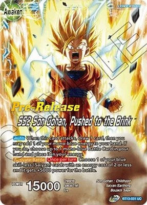 Son Gohan // SS2 Son Gohan, Pushed to the Brink (BT13-031) [Supreme Rivalry Prerelease Promos] | Nerdhalla Games