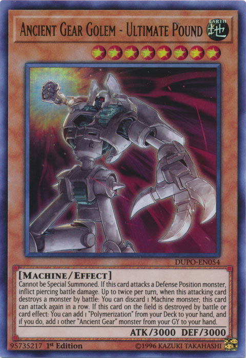 Ancient Gear Golem - Ultimate Pound [DUPO-EN054] Ultra Rare | Nerdhalla Games