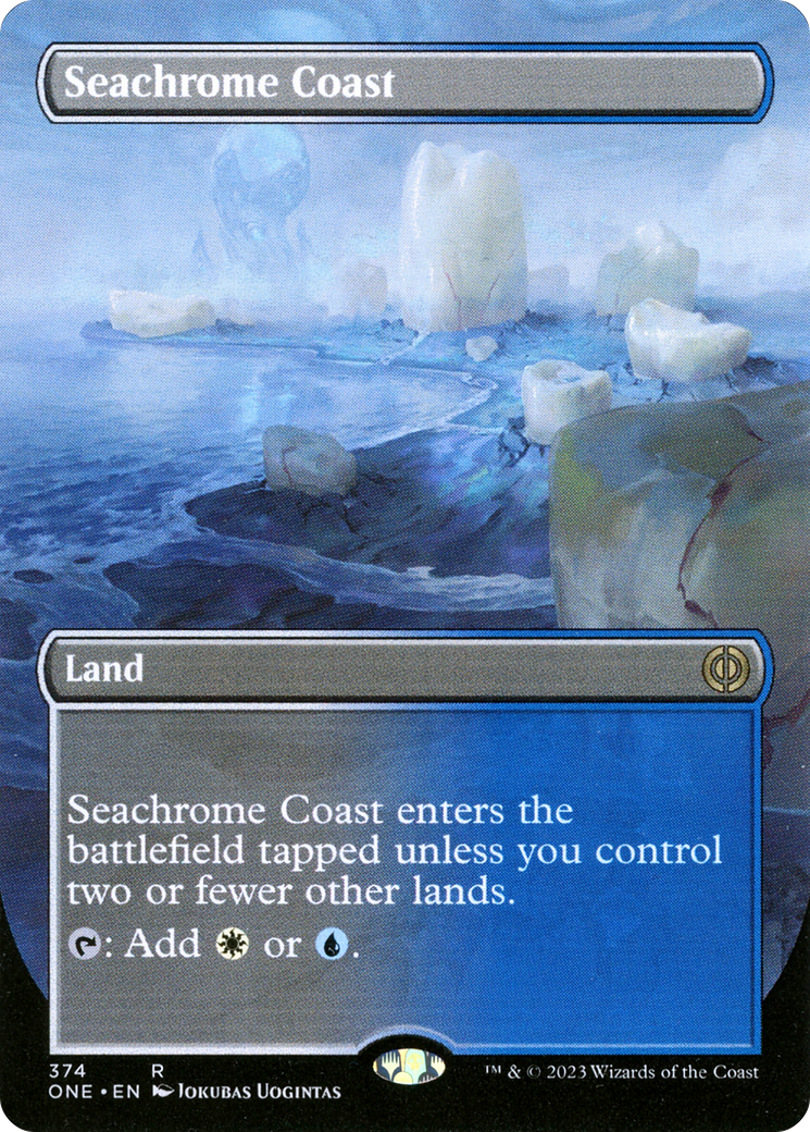 Seachrome Coast (Borderless Alternate Art) [Phyrexia: All Will Be One] | Nerdhalla Games