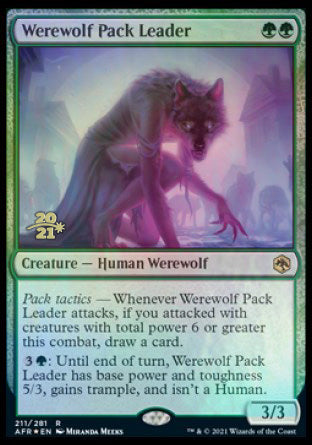 Werewolf Pack Leader [Dungeons & Dragons: Adventures in the Forgotten Realms Prerelease Promos] | Nerdhalla Games