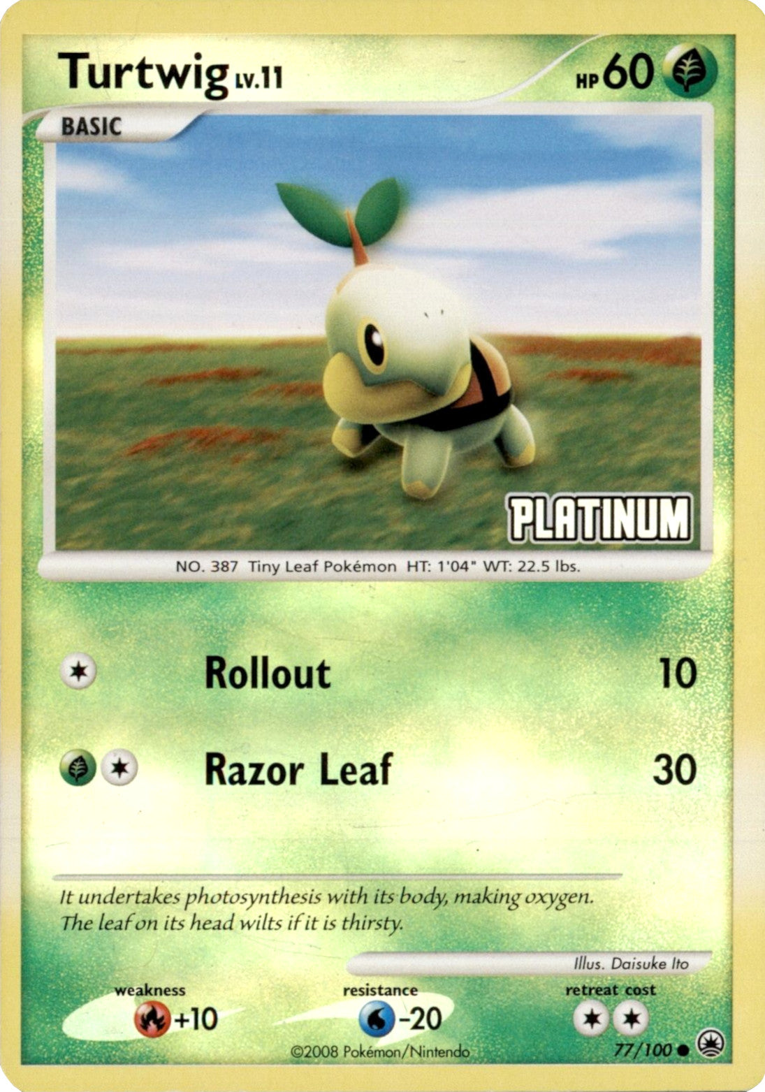 Turtwig LV.11 (77/100) (Platinum) [Burger King Promos: 2008 Collection] | Nerdhalla Games