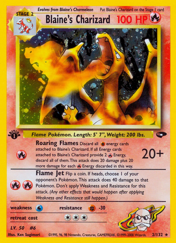 Blaine's Charizard (2/132) [Gym Challenge 1st Edition] | Nerdhalla Games