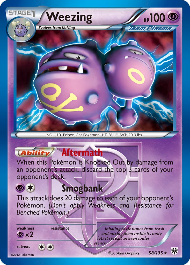 Weezing (58/135) (Theme Deck Exclusive) [Black & White: Plasma Storm] | Nerdhalla Games