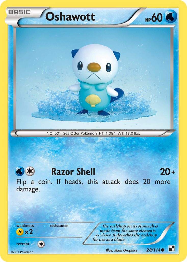 Oshawott (28/114) [Black & White: Base Set] | Nerdhalla Games