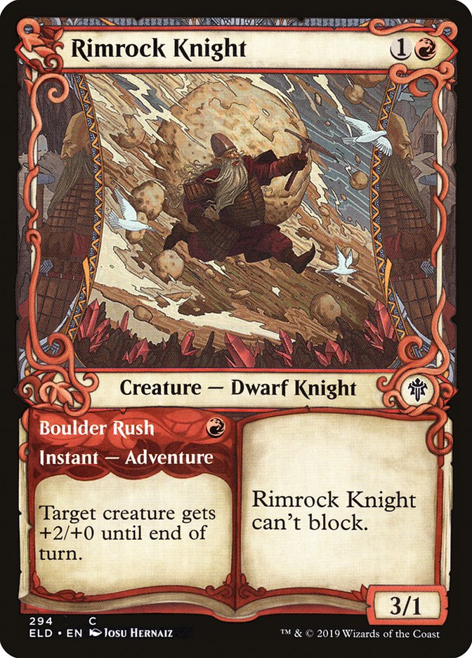 Rimrock Knight // Boulder Rush (Showcase) [Throne of Eldraine] | Nerdhalla Games