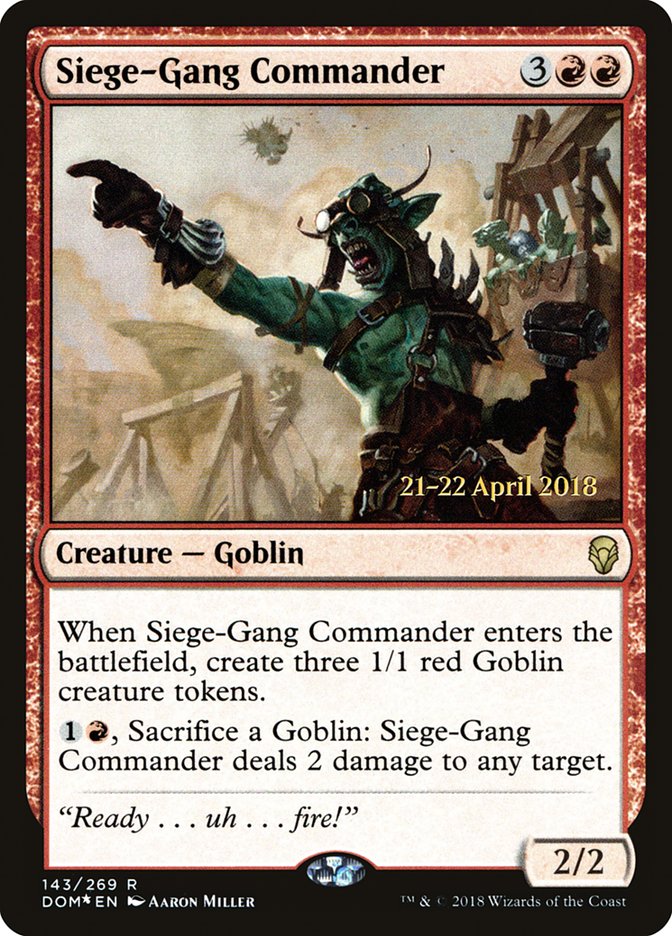 Siege-Gang Commander  [Dominaria Prerelease Promos] | Nerdhalla Games