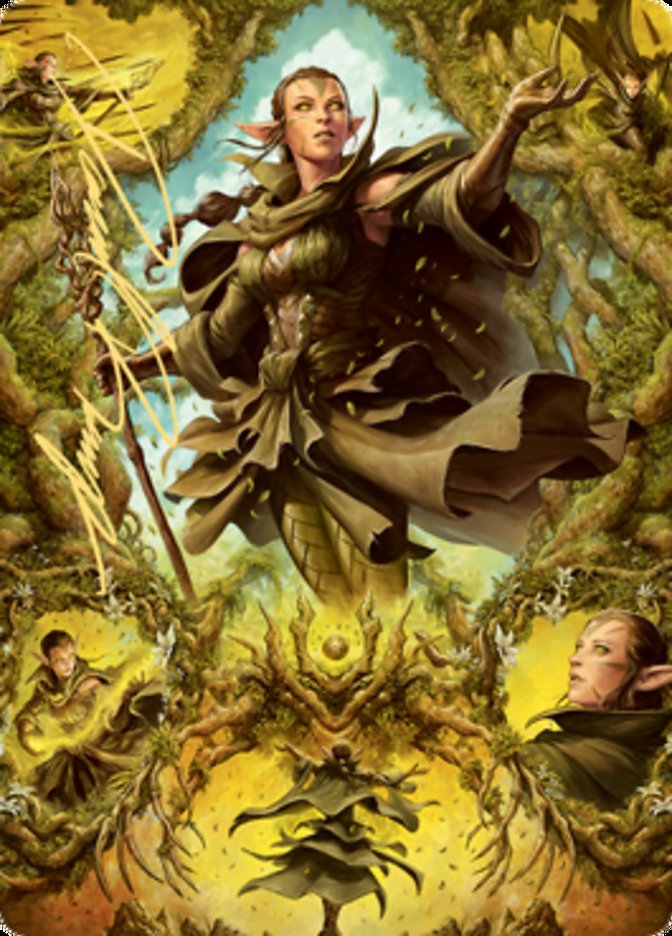 Nissa of Shadowed Boughs 2 Art Card (Gold-Stamped Signature) [Zendikar Rising Art Series] | Nerdhalla Games