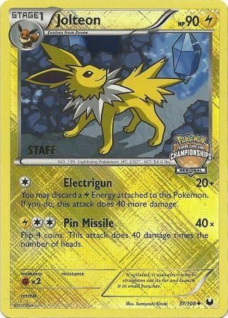 Jolteon (37/108) (Regional Championship 2013 Promo Staff) [Black & White: Dark Explorers] | Nerdhalla Games