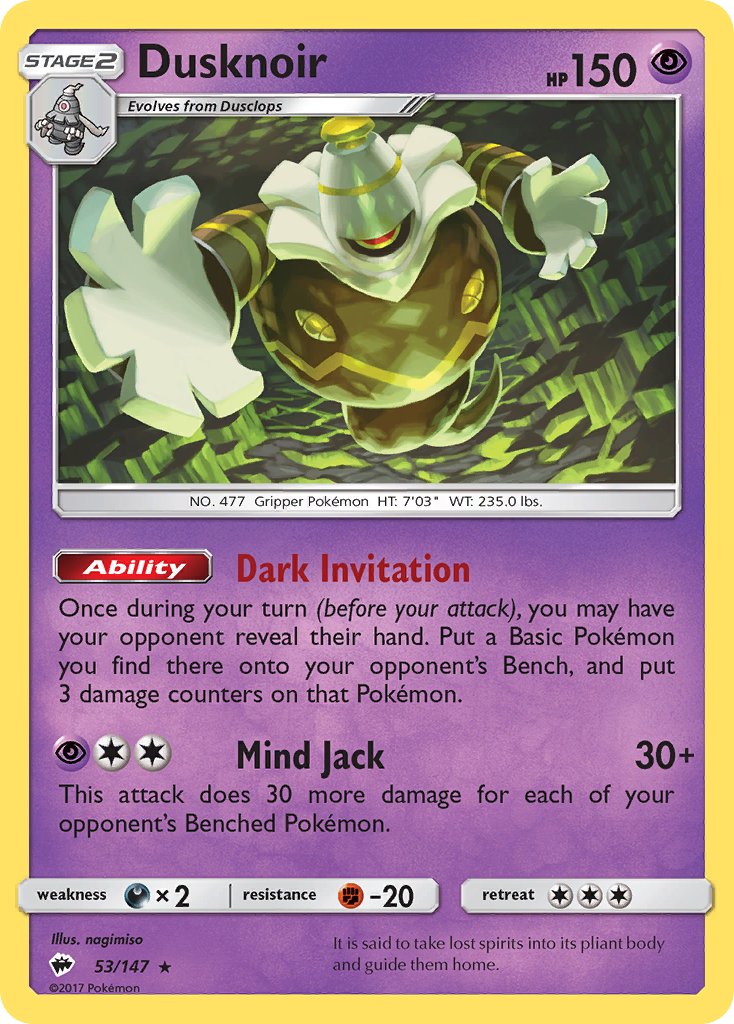 Dusknoir (53/147) (Theme Deck Exclusive) [Sun & Moon: Burning Shadows] | Nerdhalla Games