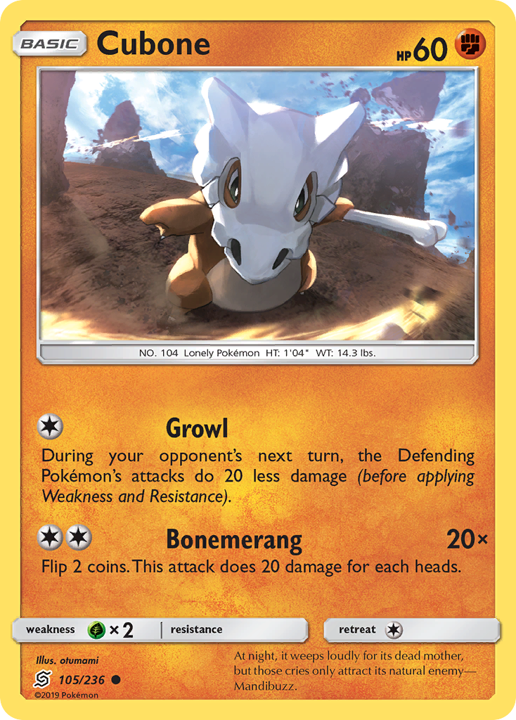 Cubone (105/236) [Sun & Moon: Unified Minds] | Nerdhalla Games