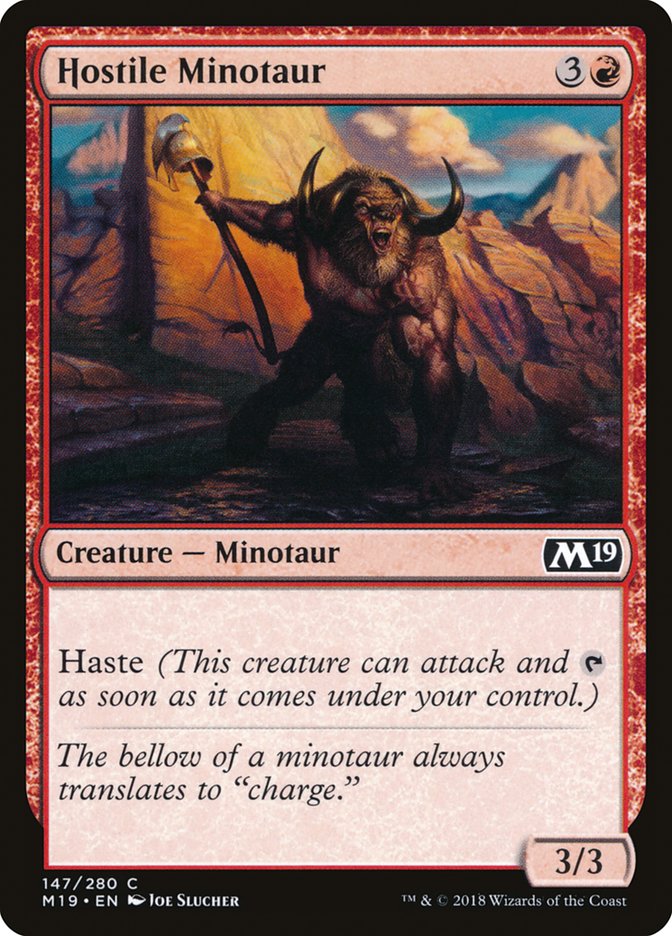 Hostile Minotaur [Core Set 2019] | Nerdhalla Games