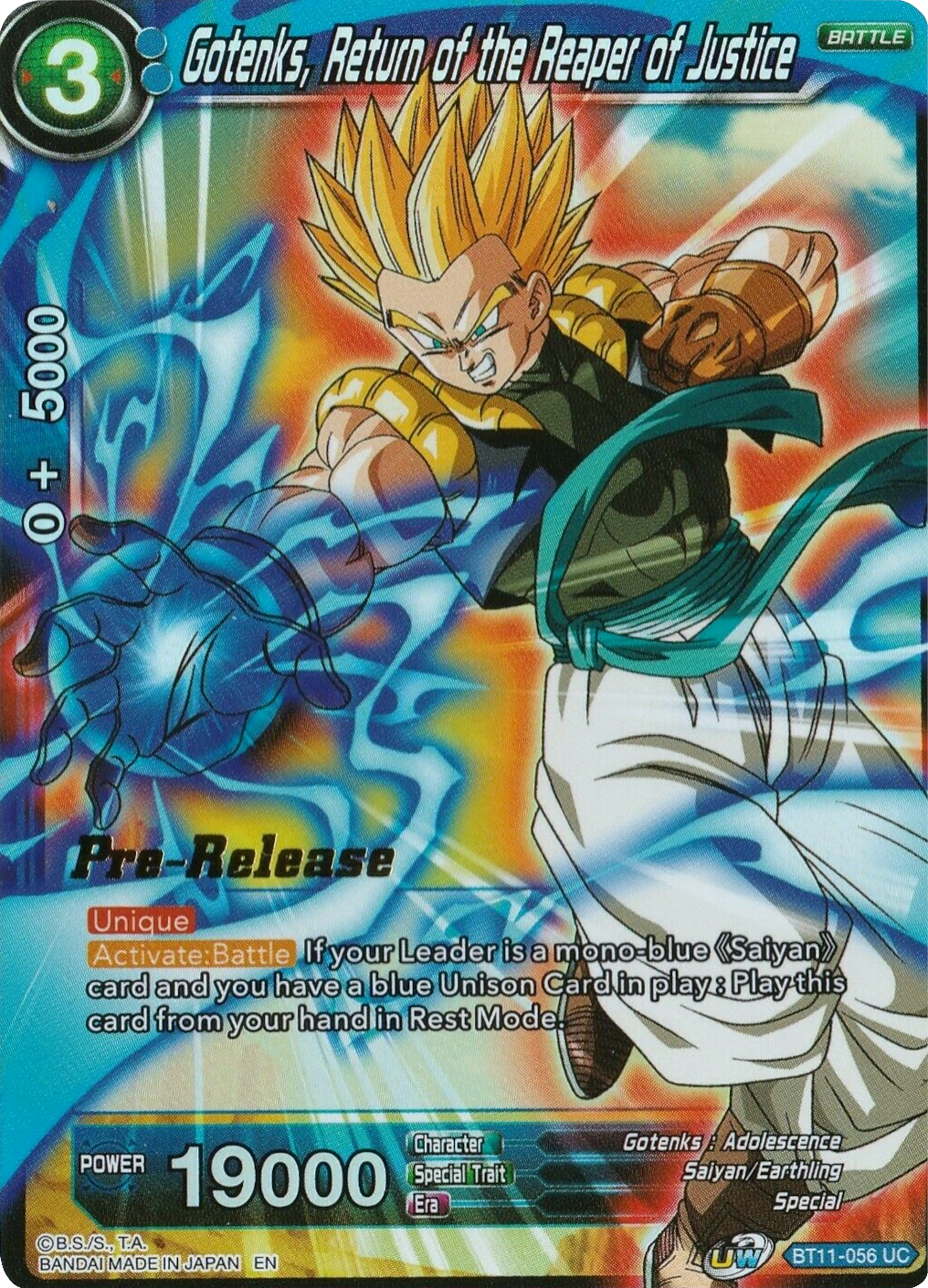 Gotenks, Return of the Reaper of Justice (BT11-056) [Vermilion Bloodline Prerelease Promos] | Nerdhalla Games