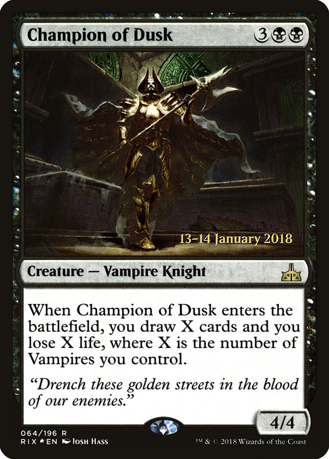 Champion of Dusk [Rivals of Ixalan Prerelease Promos] | Nerdhalla Games