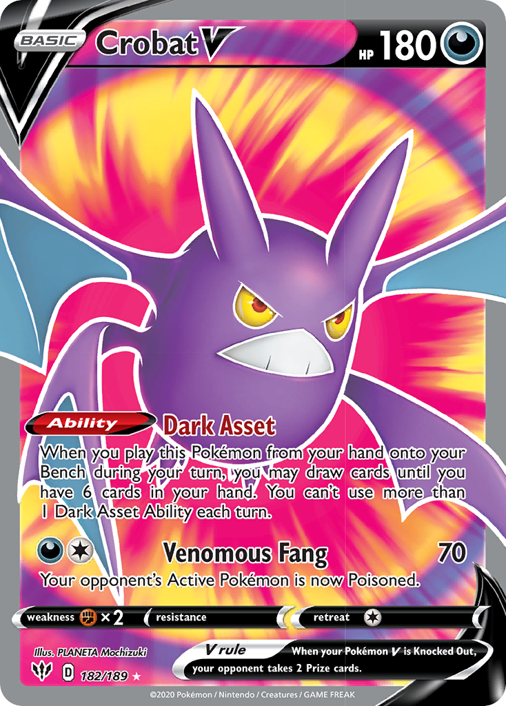 Crobat V (182/189) [Sword & Shield: Darkness Ablaze] | Nerdhalla Games