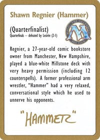 1996 Shawn "Hammer" Regnier Biography Card [World Championship Decks] | Nerdhalla Games