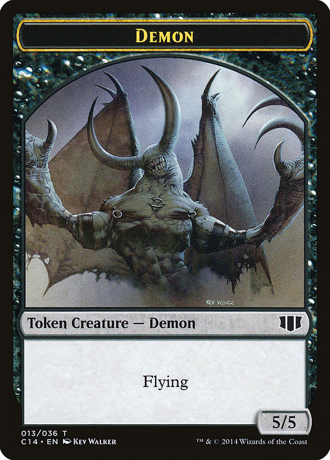 Demon (013/036) // Zombie (016/036) Double-sided Token [Commander 2014 Tokens] | Nerdhalla Games