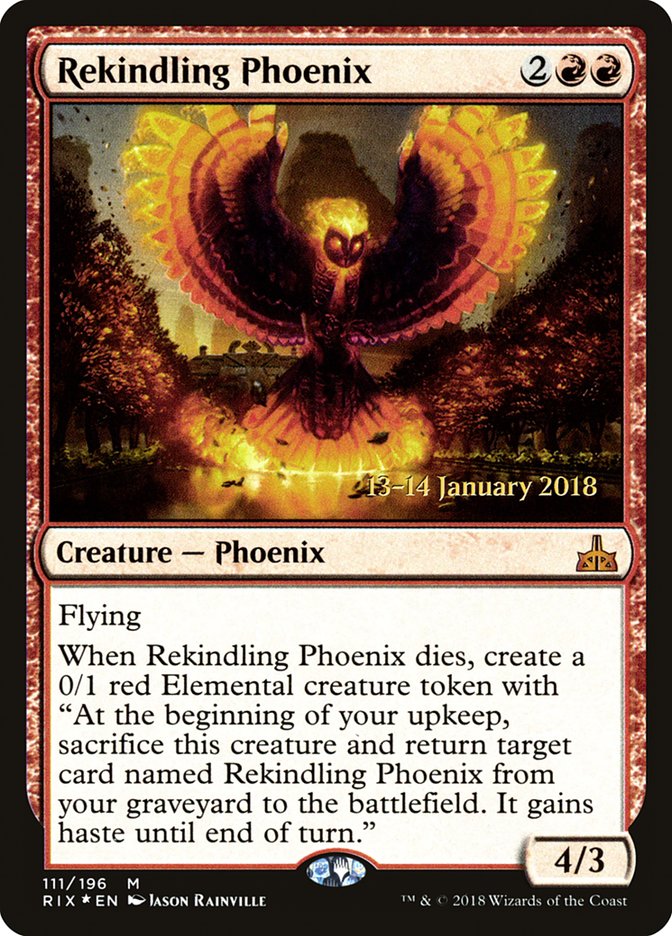 Rekindling Phoenix [Rivals of Ixalan Prerelease Promos] | Nerdhalla Games