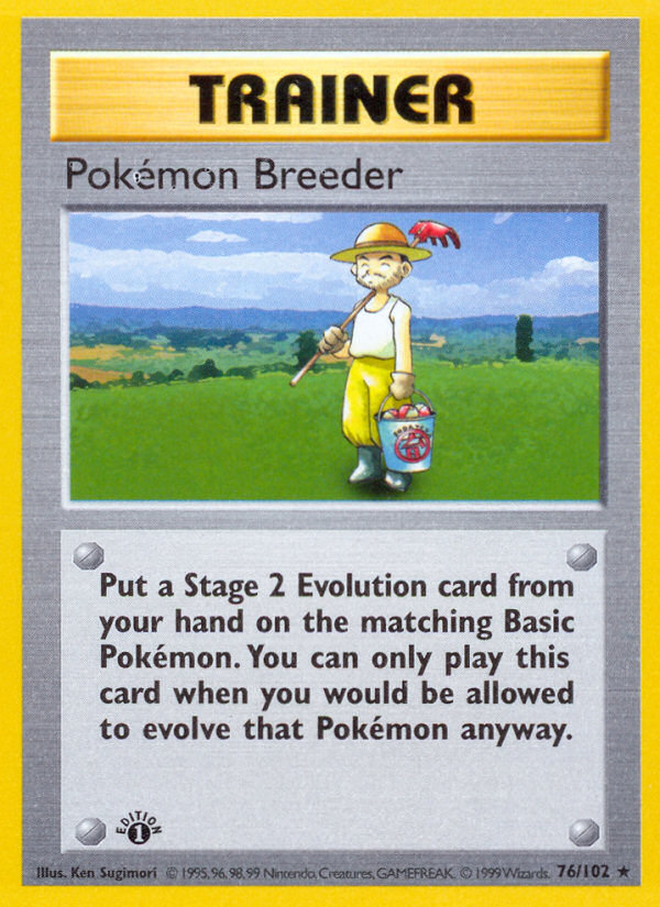 Pokemon Breeder (76/102) (Shadowless) [Base Set 1st Edition] | Nerdhalla Games