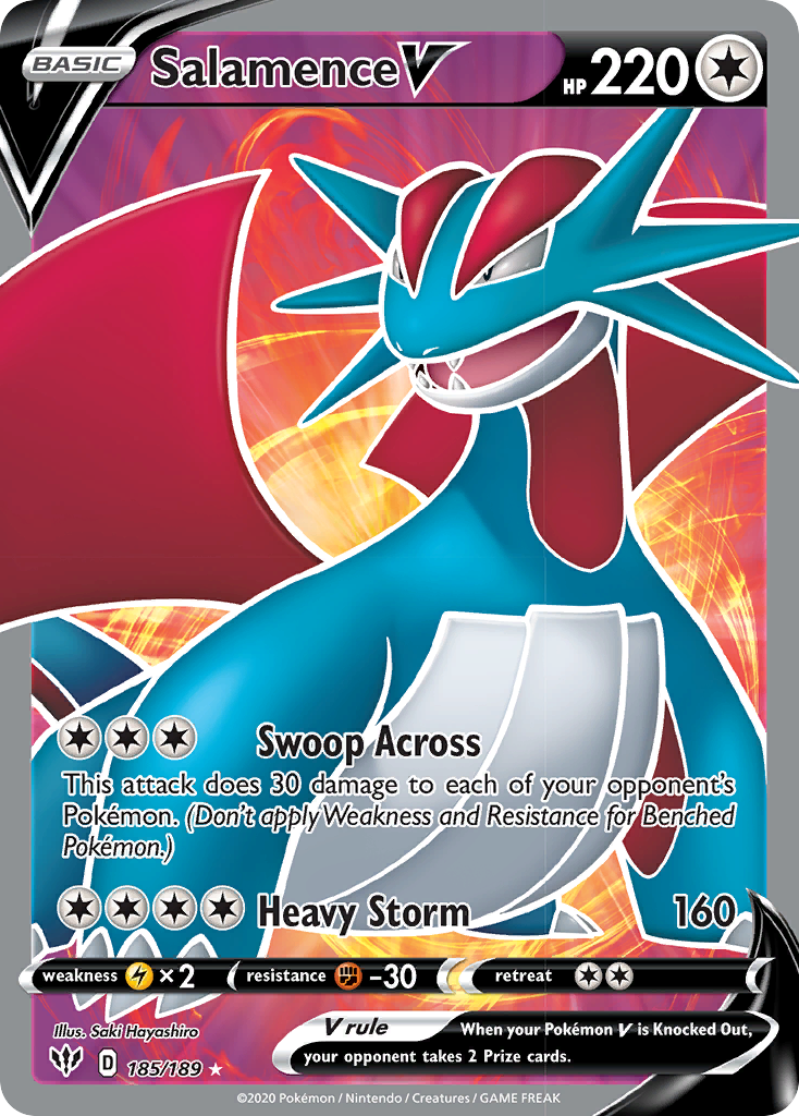 Salamence V (185/189) [Sword & Shield: Darkness Ablaze] | Nerdhalla Games