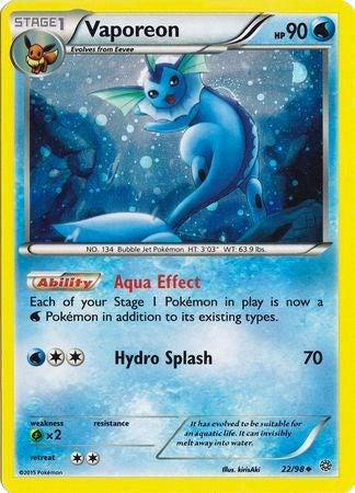 Vaporeon (22/98) (Cosmos Holo) [XY: Ancient Origins] | Nerdhalla Games