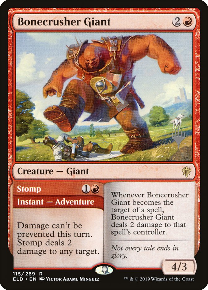 Bonecrusher Giant // Stomp (Promo Pack) [Throne of Eldraine Promos] | Nerdhalla Games