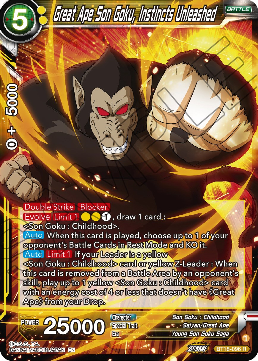 Great Ape Son Goku, Instincts Unleashed (BT18-096) [Dawn of the Z-Legends] | Nerdhalla Games