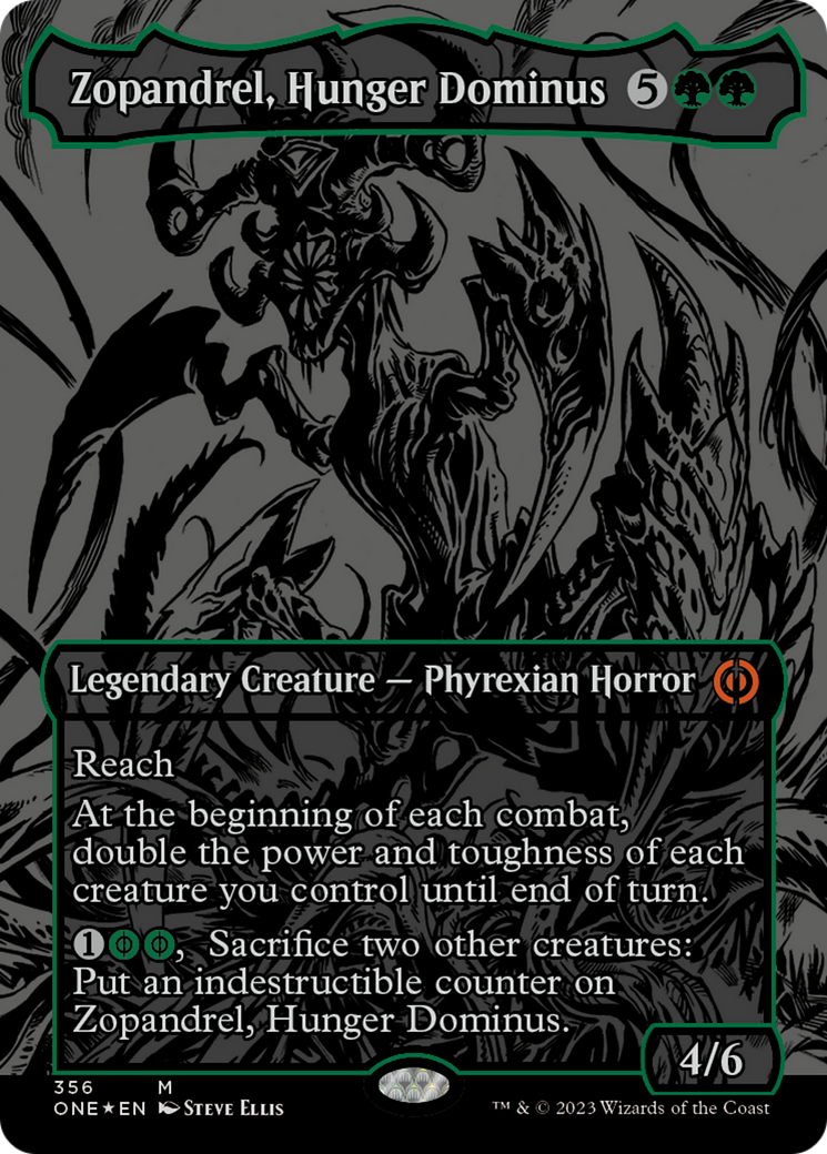 Zopandrel, Hunger Dominus (Oil Slick Raised Foil) [Phyrexia: All Will Be One] | Nerdhalla Games