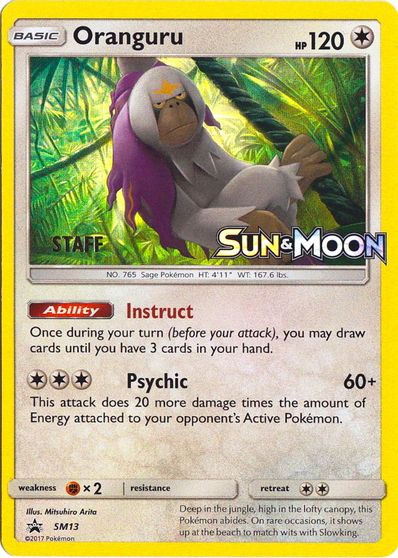 Oranguru (SM13) (Staff Prerelease Promo) [Sun & Moon: Black Star Promos] | Nerdhalla Games