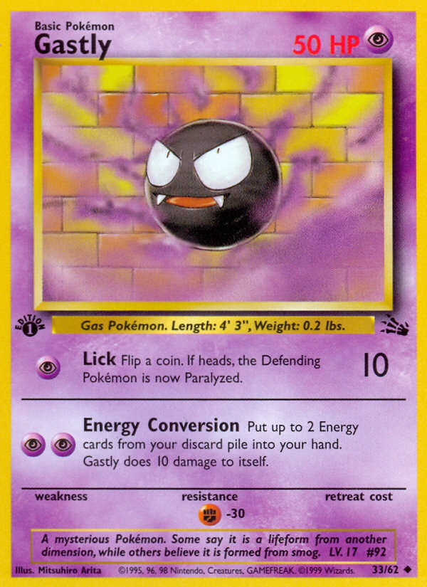 Gastly (33/62) [Fossil 1st Edition] | Nerdhalla Games