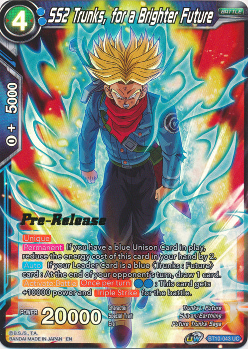 SS2 Trunks, for a Brighter Future (BT10-043) [Rise of the Unison Warrior Prerelease Promos] | Nerdhalla Games