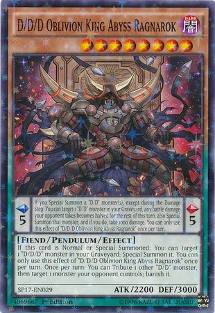 D/D/D Oblivion King Abyss Ragnarok [SP17-EN029] Starfoil Rare | Nerdhalla Games