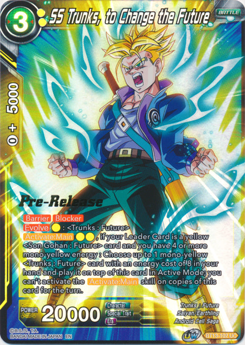 SS Trunks, to Change the Future (BT13-102) [Supreme Rivalry Prerelease Promos] | Nerdhalla Games