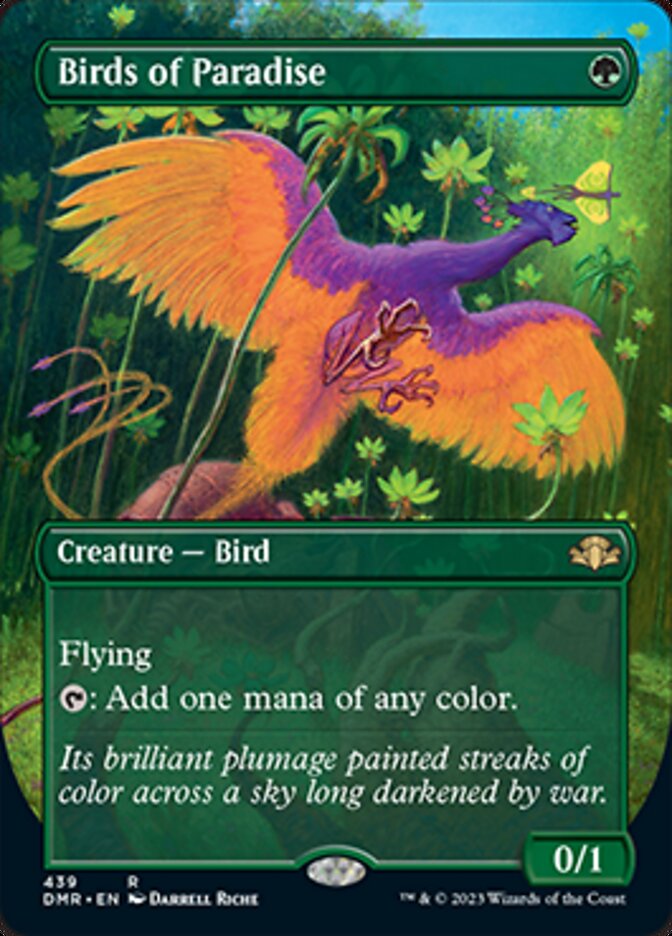 Birds of Paradise (Borderless Alternate Art) [Dominaria Remastered] | Nerdhalla Games