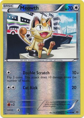 Meowth (80/99) (Mirror Reverse Holo) [Black & White: Next Destinies] | Nerdhalla Games