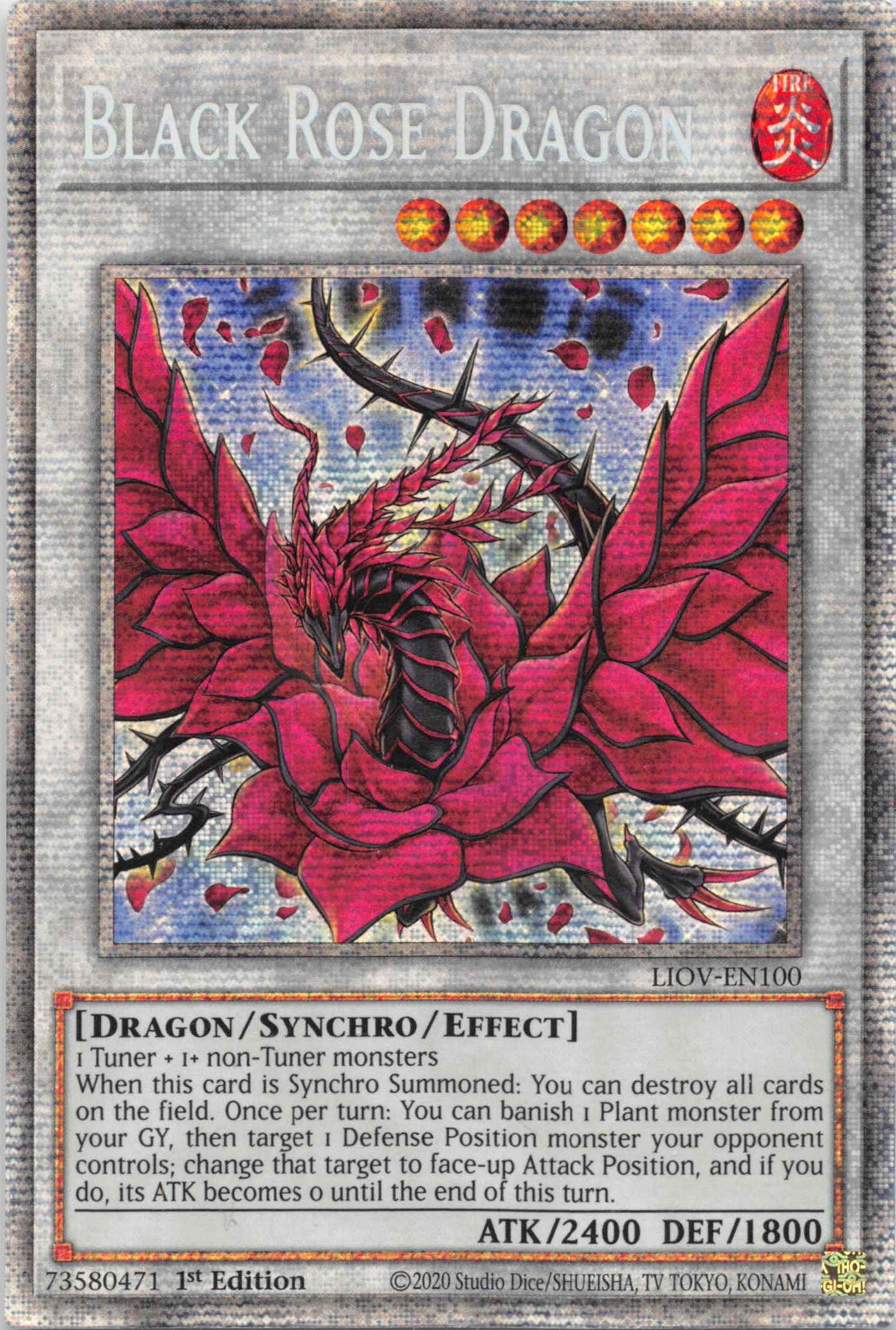 Black Rose Dragon [LIOV-EN100] Starlight Rare | Nerdhalla Games