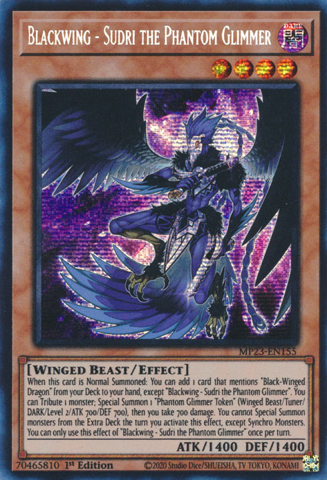 Blackwing - Sudri the Phantom Glimmer [MP23-EN155] Prismatic Secret Rare | Nerdhalla Games