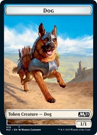 Dog // Saproling Double-sided Token [Core Set 2021 Tokens] | Nerdhalla Games