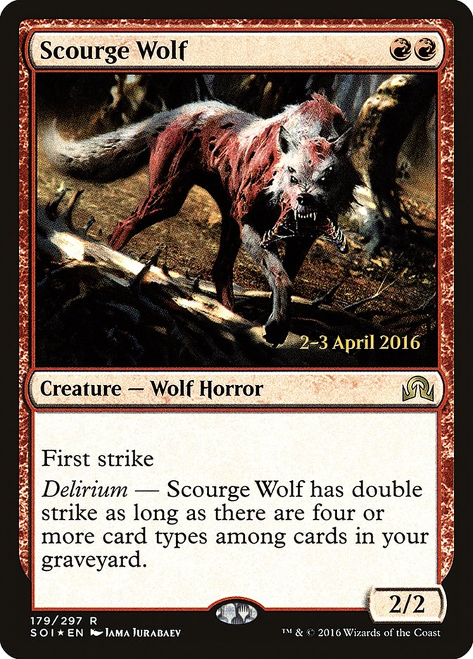 Scourge Wolf [Shadows over Innistrad Prerelease Promos] | Nerdhalla Games