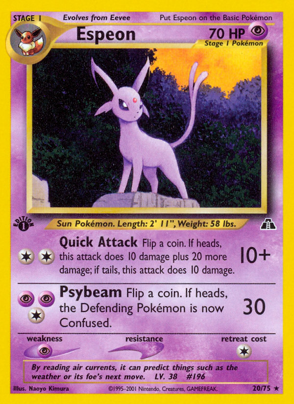 Espeon (20/75) [Neo Discovery 1st Edition] | Nerdhalla Games