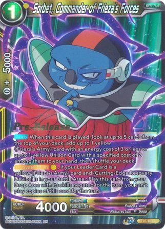 Sorbet, Commander of Frieza's Forces (BT12-104) [Vicious Rejuvenation Prerelease Promos] | Nerdhalla Games