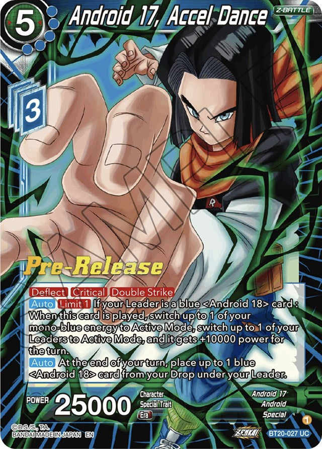 Android 17, Accel Dance (BT20-027) [Power Absorbed Prerelease Promos] | Nerdhalla Games