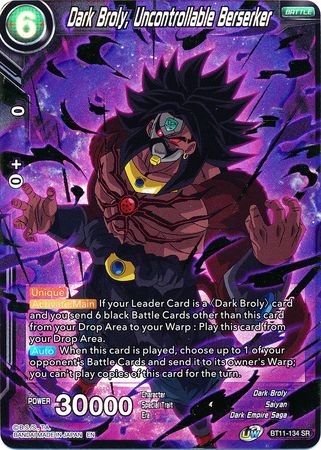 Dark Broly, Uncontrollable Berserker [BT11-134] | Nerdhalla Games