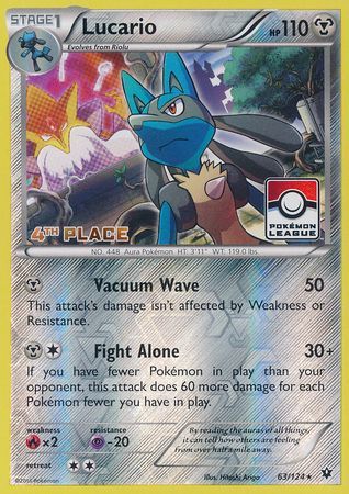 Lucario (63/124) (League Promo 4th Place) [XY: Fates Collide] | Nerdhalla Games