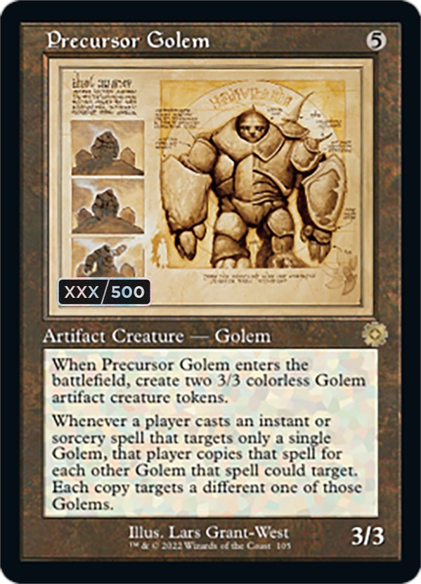 Precursor Golem (Retro Schematic) (Serial Numbered) [The Brothers' War Retro Artifacts] | Nerdhalla Games